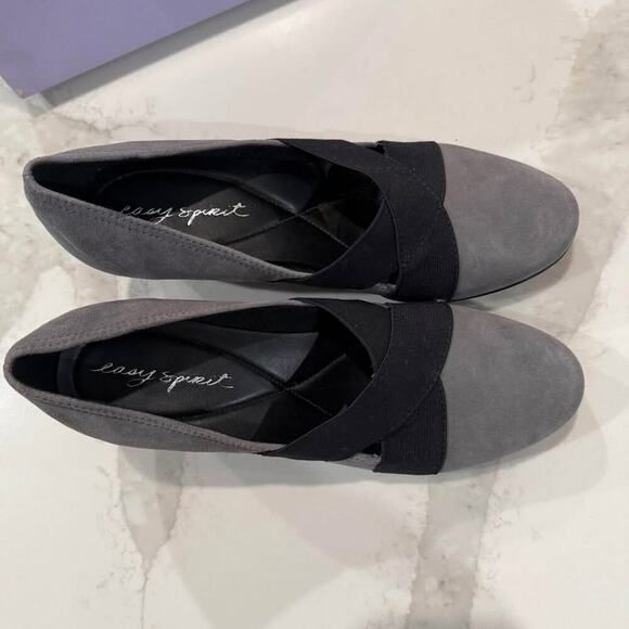 Easy Spirit Caranti Slip On Block Heel Pumps Women's 10 Gray/Black Suede Comfort - Picture 5 of 7